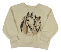 Smotanová mikina s koníky H&M