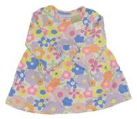 Nové - barevné květované žebrované šaty Primark