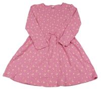 Ružové vzorované rebrované šaty Topolino