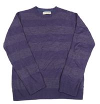 Fialový pruhovaný ľahký sveter M&S