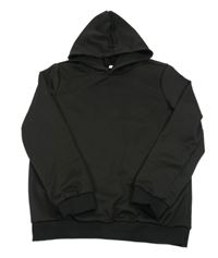 Čierna mikina s potiskem na zádech a kapucňou Shein