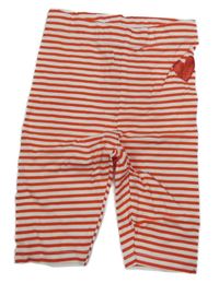 Červeno-biele pruhované crop legíny