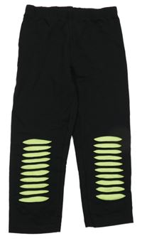 Čierne crop legíny s neonovým prvkem