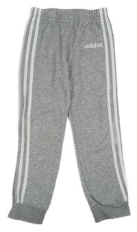 Šedé melírované tepláky s pruhy a logem Adidas
