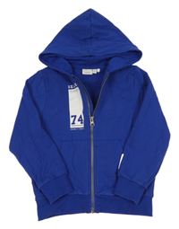 Modrá prepínaci mikina s potlačou a kapucňou Name it