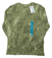 Nové - khaki vzorované triko Primark