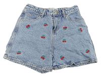 Světlemodré riflové kraťasy s třešněmi Denim Co.