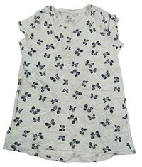 Svetlosivé melírované tričko s motýlikmi zn. H&M