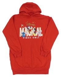 Červená mikina s postavami a kapucňou Disney