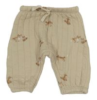 Béžové rebrované tepláky so zvieratkami George