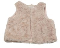 Ružová kožušinová podšitá vesta H&M