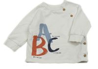 Biela prepínaci mikina s písmeny Topomini