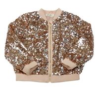 Růžovo-stříbrný flitrový bomber H&M