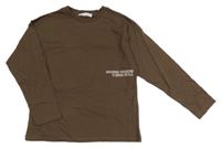 Hnědé triko s nápisem Zara