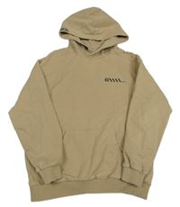 Béžová mikina s nápisom a kapucňou