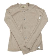 Pudrový trblietavý rebrovaný prepínaci sveter