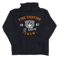 Tmavomodrá mikina s tigrom a golierom S. Oliver