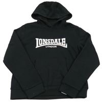 Čierna mikina s logom a kapucňou Lonsdale