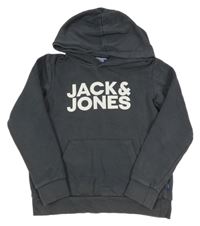 Sivá mikina s logom a kapucňou Jack & Jones