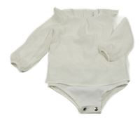 Bílé třpytivé body s našitým šifonovým topem 