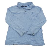 Světlemodré melírované polo triko Next