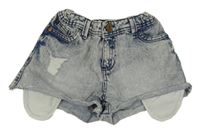 Svetlomodré rifľové kraťasy s vyšúchaním River Island