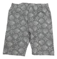 Sivo-biele elastické kraťasy s mušlemi Topolino