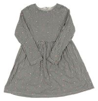 Čierno-bielo-neónově ružové vzorované bodkovaná é šaty H&M