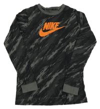 Antracitovo-černé vzorované triko s logem Nike