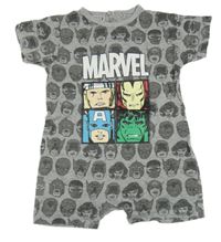 Šedý kraťasový overal se superhrdiny Marvel