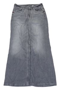 Šedé široké bootcut rifle H&M