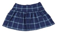 Tmavomodrá kockovaná mini sukňa H&M