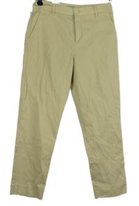 Nové - Dámské béžové plátěné chino kalhoty Benetton 