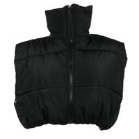 Dámská černá šusťáková zateplená crop vesta Shein 