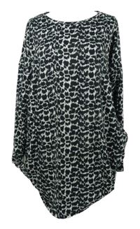 Dámska čierno-biela vzorovaná úpletová tunika Nutmeg