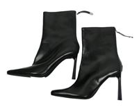 Dámské černé koženkové polokozačky na jehlovém podpatku vel. 37