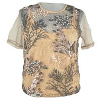 Dámská oranžová tylová vyšívaná halenka se všitým topem New Look 