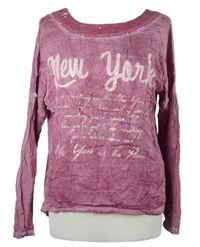 Dámské purpurové triko s nápisy a flitry Madonna 