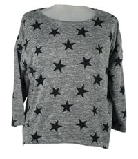 Dámský šedo-černý hvězdičkovaný lehký svetr Jean Pascale