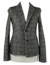 Dámské černo-khaki kostkované vlněné sako Marc O´Polo 