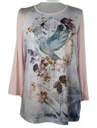 Dámské světlerůžové triko s potiskem Laura Kent 