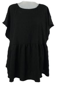 Dámska črná strukturovaná peplum tunika Shein