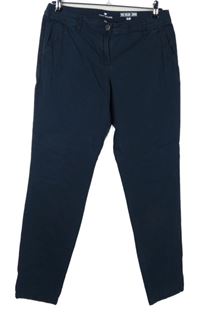 Dámske tmavomodré plátenné chino nohavice Tom Tailor