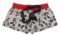 Sivo-červené kraťasy s Mickey Mousem Disney