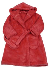 Tmavorůžový chlupatý župan s kapucí George