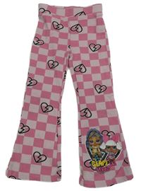 Ružové kockované flare tepláky s LOL Suprise