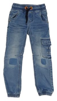 Modré teplákové cuff rifle s kapsou Topolino