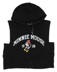 Nové - Čierna crop mikina s Minnie a kapucňou George