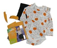 Nové - 2set- bílé body s duchy+ černé legíny Lupilu