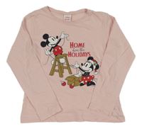 Svetloružové tričko s Minnie a Mickey Disney